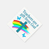 SERVIETTE EN PAPIER CHRÉTIEN ENSEIGNANT CROIX ET BUTTERFLY DESIGN (Coin)