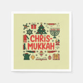 Serviette En Papier Chrismukkah Hanoukka Noël Juif Religieux (Devant)