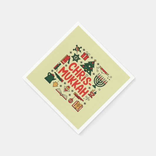 Serviette En Papier Chrismukkah Hanoukka Noël Juif Religieux (Coin)