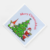 Serviette En Papier Chrismukkah Père Noël, Arbre et serviettes Gnome (Coin)