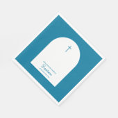 Serviette En Papier Christian Baptême Christening Boy Blue Arch (Coin)