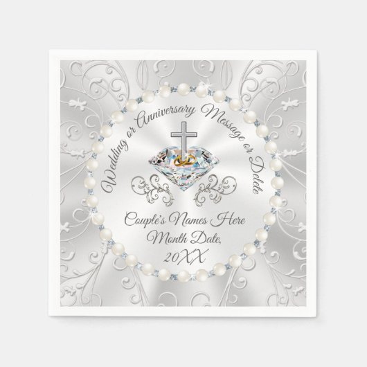 Serviette En Papier Christian Personnalisé Cocktail Mariage de serviet (Devant)