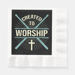 Serviette En Papier Christian Worship Band Créé Pour Adorer Drummer