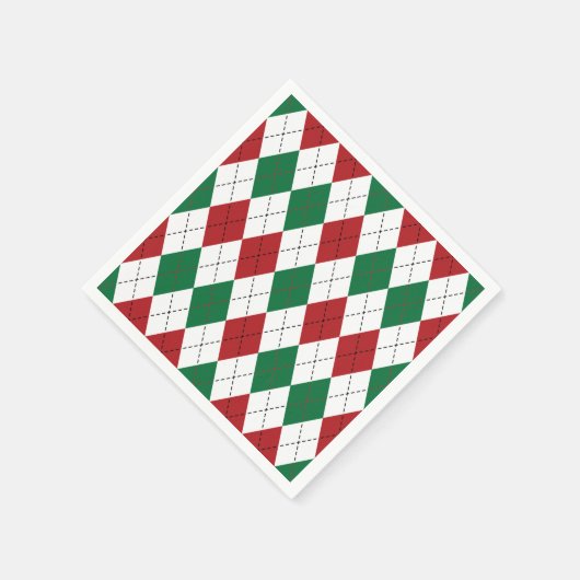 Serviette En Papier Christmas Argyle Pattern (Coin)
