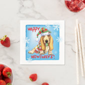 Serviette En Papier Christmas Basset Hound (En situation)