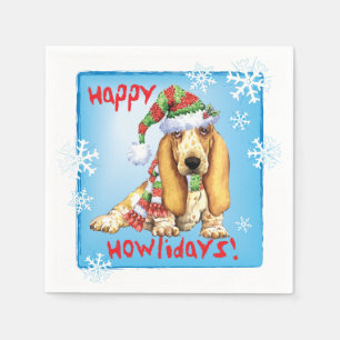 Serviette En Papier Christmas Basset Hound