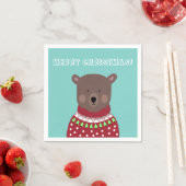 Serviette En Papier Christmas Bear (En situation)