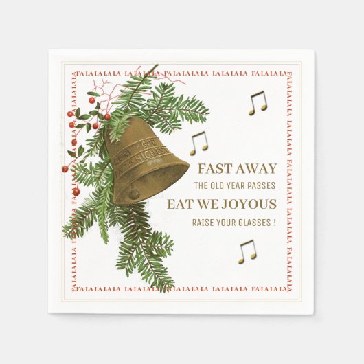 Serviette En Papier Christmas Bell Music Napkin avec des paroles (Devant)
