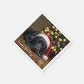 Serviette En Papier Christmas Black Labrador Retriever (Coin)