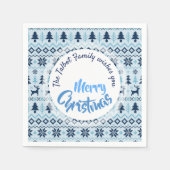 Serviette En Papier CHRISTMAS Blue Deer motif personnalisé P Napkin (Devant)