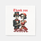 Serviette En Papier Christmas Bone Romance, A festive skeleton couple. (Devant)