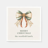 Serviette En Papier Christmas Bow Personalized Merry Christmas (Devant)