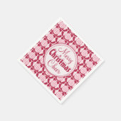 Serviette En Papier Christmas Bulbs w/ Snowy Font Red & White (Coin)