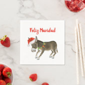 Serviette En Papier Christmas Burro Feliz Navidad Personnalisable (En situation)