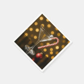 Serviette En Papier Christmas Candy Cane On a Martini Glass (Coin)