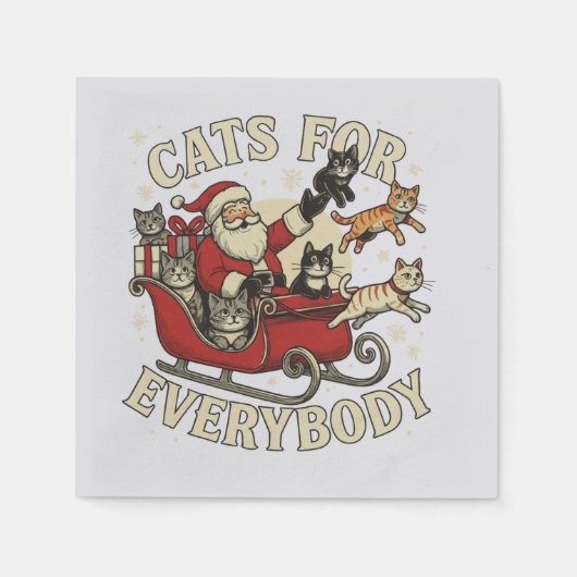 Serviette En Papier Christmas Cat (Devant)