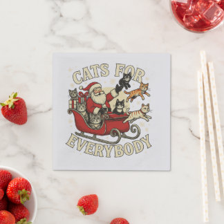 Serviette En Papier Christmas Cat