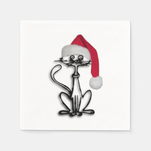 Serviette En Papier Christmas Cat