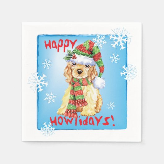 Serviette En Papier Christmas Cocker Spaniel (Devant)