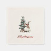Serviette En Papier Christmas Cocktail Napkin | Festive Tableware Set (Devant)