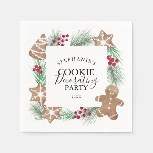 Serviette En Papier Christmas Cookie Decorating Party (Devant)