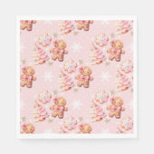 Serviette En Papier Christmas Cookie gingerbread man pink birthday (Devant)