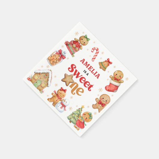 Serviette En Papier Christmas Cookie Sweet One 1st Birthday Party (Coin)