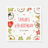 Serviette En Papier Christmas Cookies Birthday Party Red and Green (Devant)