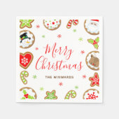 Serviette En Papier Christmas Cookies Merry Christmas Red and Green (Devant)