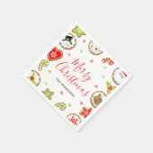 Serviette En Papier Christmas Cookies Merry Christmas Red and Green (Coin)