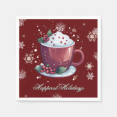 Serviette En Papier Christmas Cup of Hot Chocolate | Red (Devant)