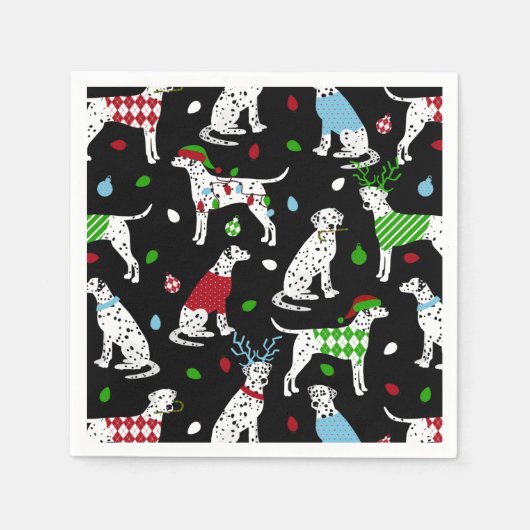 Serviette En Papier Christmas Dalmatian Napkins (Devant)