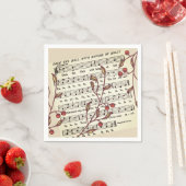 Serviette En Papier Christmas Deck the Halls Sheet Music Paper Napkin (En situation)