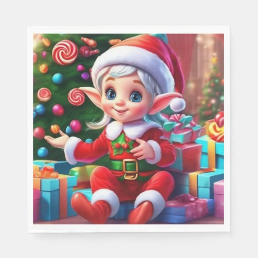 Serviette En Papier Christmas Elf (Devant)