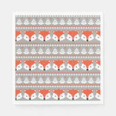 Serviette En Papier Christmas Fox grand motif, bois d'hiver (Devant)
