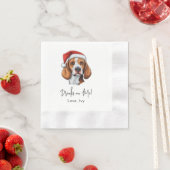 Serviette En Papier Christmas Fox Hound Chien Personnalisé Boissons Su (En situation)