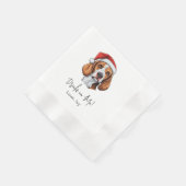 Serviette En Papier Christmas Fox Hound Chien Personnalisé Boissons Su (Coin)