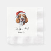 Serviette En Papier Christmas Fox Hound Chien Personnalisé Boissons Su (Devant)
