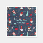 Serviette En Papier Christmas Fun Custom Name and Date (Devant)