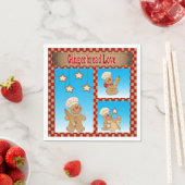 Serviette En Papier Christmas Gingerbread Cookie Love (En situation)