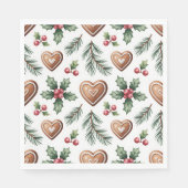Serviette En Papier Christmas Gingerbread Heart Holiday Pattern (Devant)