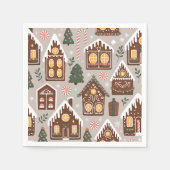 Serviette En Papier Christmas Gingerbread Houses Holiday Pattern (Devant)