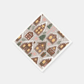 Serviette En Papier Christmas Gingerbread Houses Holiday Pattern (Coin)