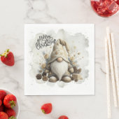 Serviette En Papier Christmas Gnome Napkins (En situation)