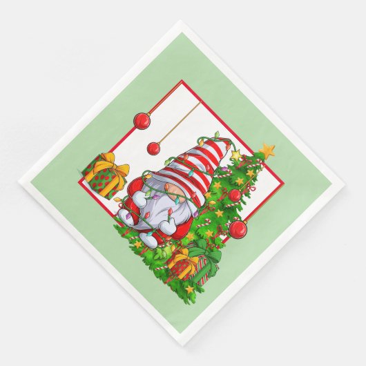 Serviette En Papier Christmas Gnome Paper Napkin (Coin)