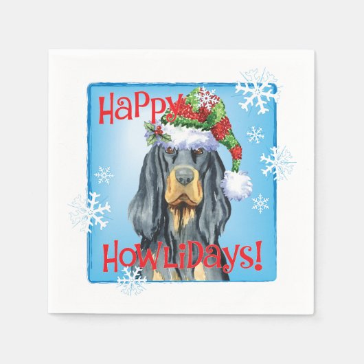 Serviette En Papier Christmas Gordon Setter (Devant)