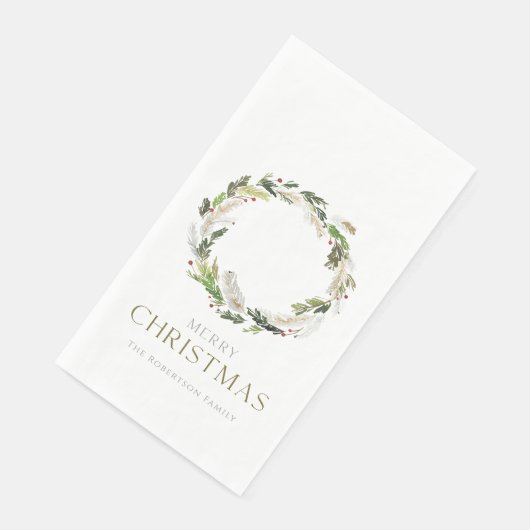 Serviette En Papier Christmas Greenery Wreath (Coin)