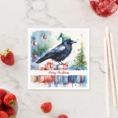 Serviette En Papier Christmas Hat Festive Crow -  Paper  (En situation)