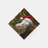 Serviette En Papier Christmas Hereford Cow Wearing a Santa Hat (Coin)