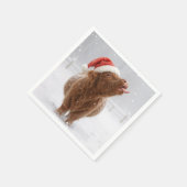 Serviette En Papier Christmas Highland Cow Catching Snowflakes (Coin)